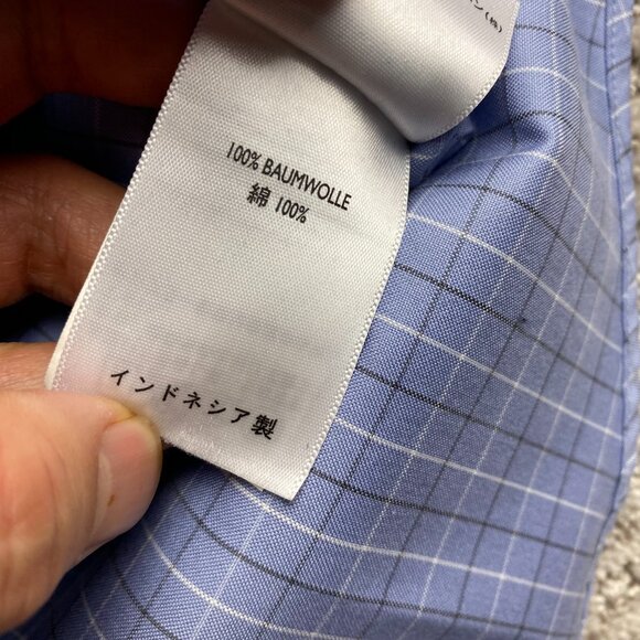 Eddie Bauer Shirt Men Extra Large Tall XLT Blue Checkered Wrinkle Resistant Polo - Picture 6 of 9